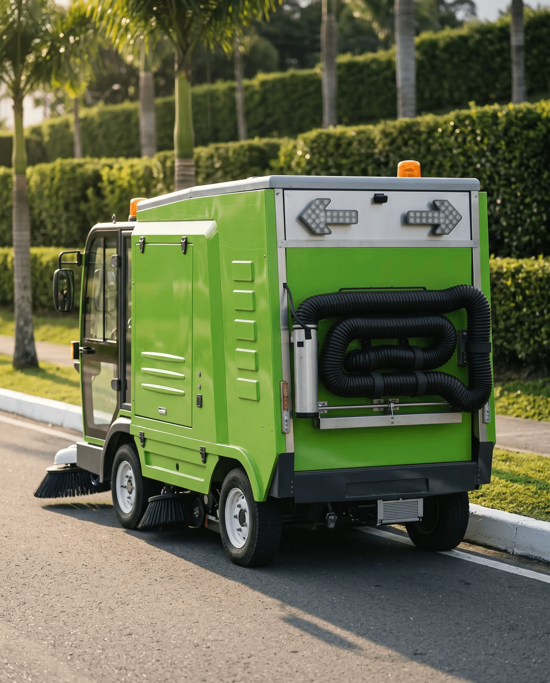 Máquina barredora eléctrica de Citybroom trabajando en vía urbana